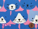 画像5: キャットフェイス　ネコ・ねこ・猫柄　オックス生地 (5)