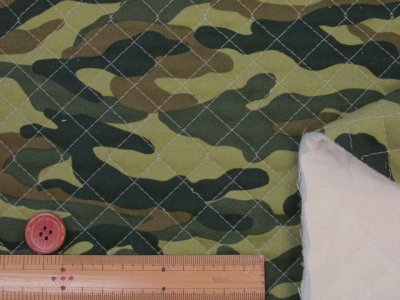 画像2: 迷彩 カモフラージュ 迷彩柄 ツイル生地 全針キルト生地