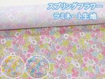画像1: スプリングフラワー　フラワー・花柄 ブロード生地 ラミネート つや消し (1)