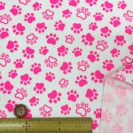 画像4: 蛍光カラー　犬のあしあと　肉球柄　オックス生地 (4)