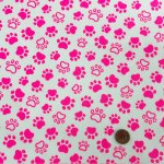 画像3: 蛍光カラー　犬のあしあと　肉球柄　オックス生地 (3)