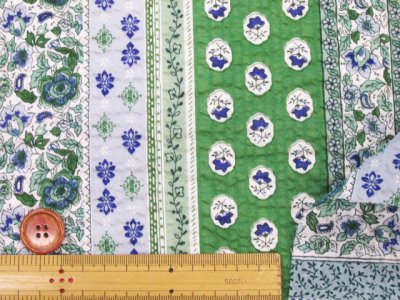 画像3: エスニックフラワーストライプ フラワー・花柄 80ローンリップル生地