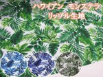 画像1: ハワイアン　モンステラ柄　リップル生地 (1)