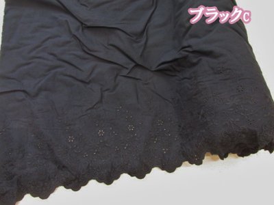 画像3: 片耳ボーダー フラワー刺繍 スカラップレース キャンブリック生地
