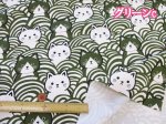 画像5: 猫と青海波　ネコ・ねこ・猫柄　オックス生地 (5)