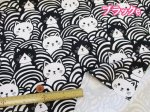 画像7: 猫と青海波　ネコ・ねこ・猫柄　オックス生地 (7)