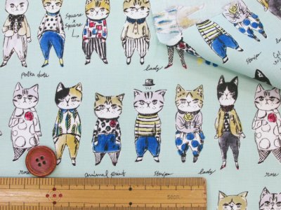 画像3: YUWA 有輪商店 sobakasu-kids. オシャレキャット ネコ・猫柄 シャーティング生地