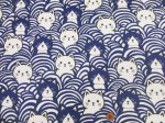画像3: 猫と青海波　ネコ・ねこ・猫柄　オックス生地 ラミネート つや消し (3)