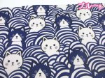画像5: 猫と青海波　ネコ・ねこ・猫柄　オックス生地 ラミネート つや消し (5)