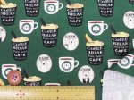 画像4: 白くまカフェ　コーヒー・クマ柄　ツイル生地　コットンこばやし (グリーン) (4)