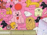 画像4: noraシリーズ　カラフルドッグ　犬柄　インクジェットプリント　シーチング生地 (4)