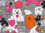 画像8: noraシリーズ　カラフルドッグ　犬柄　インクジェットプリント　シーチング生地 (8)