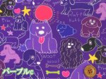 画像5: noraシリーズ　カラフルドッグ　犬柄　インクジェットプリント　シーチング生地 (5)