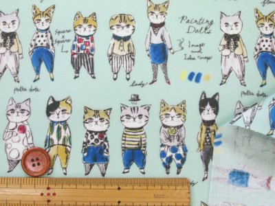 画像3: YUWA 有輪商店 sobakasu-kids. オシャレキャット ネコ・猫柄 シャーティング生地 ラミネート つや消し