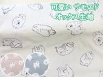 画像1: 可愛い サモエド　わんこ・犬柄　オックス生地　コスモテキスタイル (1)