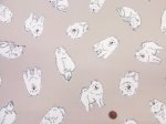 画像6: 可愛い サモエド　わんこ・犬柄　オックス生地 ラミネート つや消し コスモテキスタイル (6)