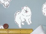 画像10: 可愛い サモエド　わんこ・犬柄　オックス生地 ラミネート つや消し コスモテキスタイル (10)