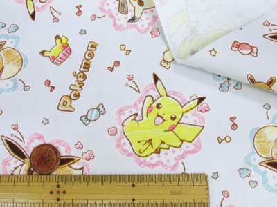 画像2: ポケットモンスター ポケモン お菓子柄 オックス生地