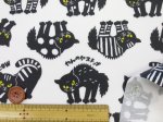 画像4: やんのかねこ　ネコ・猫柄　オックス生地 ラミネート つや消し コスモテキスタイル (4)