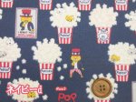 画像2: ポップコーンネコ　ポップコーン・ネコ・猫柄　綿キャンバス生地 ラミネート つや消し コットンこばやし (2)