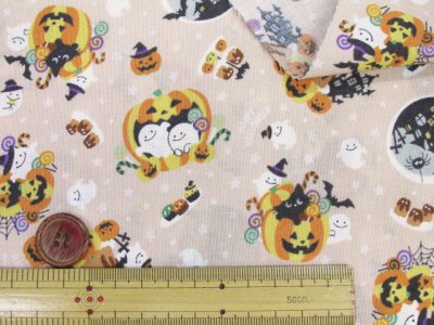 画像1: ハロウィン ナイトパーティー スケア生地 コスモテキスタイル