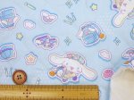 画像4: サンリオ　シナモロール　オシャレ可愛い オックス生地 (ブルー) 半針キルト (4)