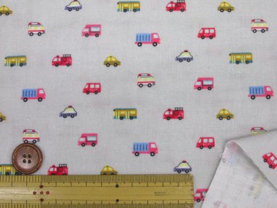 画像2: sweetie プチデザイン はたらくくるま 車柄 ダブルガーゼ生地