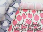 画像1: 北欧風 チューリップデザイン　フラワー・花柄　10番キャンバス生地　コットンこばやし　ラミネート　つや消し (1)