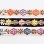 画像2: 約2cm巾インド刺繍リボン マルチフラワー インドリボン 刺繍 リボン テープ (2)