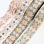 画像4: 約4.5cm巾インド刺繍リボン ダイヤクロスフラワー インドリボン 刺繍 リボン テープ (4)