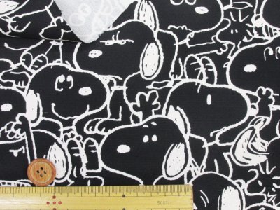 画像2: スヌーピーの人気柄が帰ってきました!! スヌーピー モノクロ PEANUTS オックス生地
