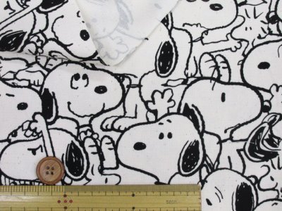 画像1: スヌーピーの人気柄が帰ってきました!! スヌーピー モノクロ PEANUTS オックス生地