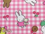 画像2: ミッフィー ギンガムチェックとサクランボ オックス生地 (2)