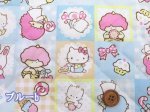 画像5: サンリオ キャラクターズ スクエア柄 半針キルト (5)