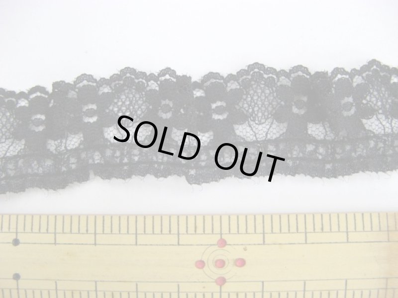 画像1: ラッセルカラータックレース黒（２，５ｃｍ幅） (1)