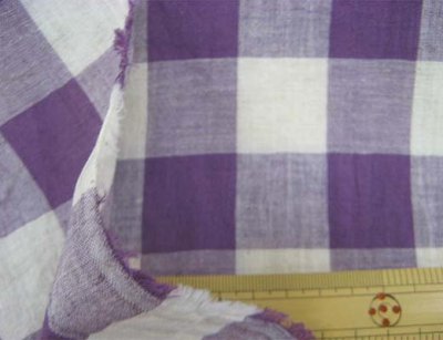 画像2: 綿麻ブロックチェック　3cm角　（紫）