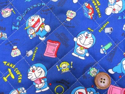 画像1: 2019年　I'm　Doraemon ドラえもん柄　(ブルー)　オックス生地　半針キルト
