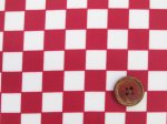 画像2: チェッカーフラッグ 市松 チェック柄　ツイル生地　（赤×生成）1.5cm角　ラミネート　つや消し (2)
