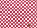 画像3: チェッカーフラッグ 市松 チェック柄　ツイル生地　（赤×生成）1.5cm角　ラミネート　つや消し (3)