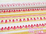 画像1: ショートケーキ　イチゴ・ケーキ・苺柄　オックス生地 (オフホワイト)　ラミネート　つや消し (1)