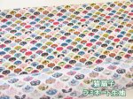 画像1: 猫扇子　ネコ・扇子柄　スケア生地　ラミネート　つや消し (1)