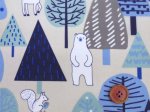画像2: 撥水加工　アニマルフォレスト　動物・森柄　ナイロンオックス生地 (2)