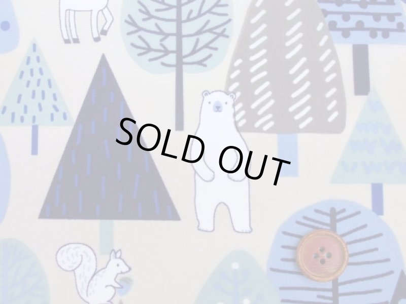 画像2: 撥水加工　アニマルフォレスト　動物・森柄　ナイロンオックス生地 (2)