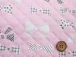 画像2: お気に入りシリーズ キュートリボン リボン柄 オックス生地 全針キルト (ピンク) (2)