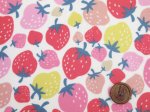 画像2: イチゴパーティー　イチゴ・いちご柄　オックス生地　ラミネート　つや消し (2)