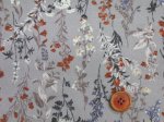 画像2: 21W　細コール天　ボタニカルガーデン フラワー・花柄 (グレー) コール天 コーデュロイ生地 HOKKOH (2)