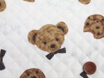 画像2: クマとクッキー　くま・チョコチップクッキー・動物柄 オックス生地 全針キルト (生成り) (2)