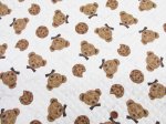 画像3: クマとクッキー　くま・チョコチップクッキー・動物柄 オックス生地 全針キルト (生成り) (3)