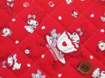 画像2: サンリオ マイメロディ ハート柄 オックス生地 (レッド) 半針キルト (2)