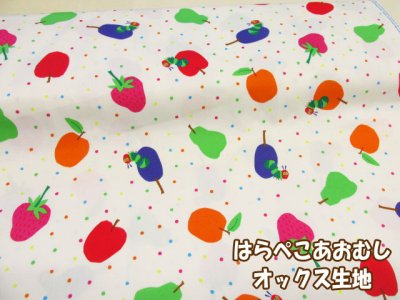 画像1: はらぺこあおむし 絵本　オックス生地 (クリーム)